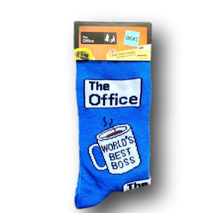 3/$20 The Office "World's Best Boss" Funny Novelty Crew Socks - Brand New